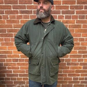 Vintage Green Jacket with Brown Collar